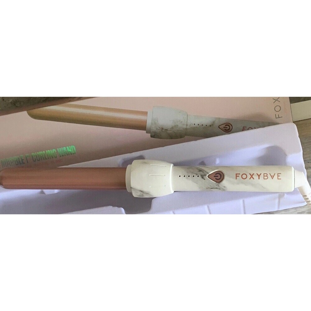 FoxyBae Curling Iron Rose Gold Single Barrel 25mm Wand Ceramic Ionic Hair Styles